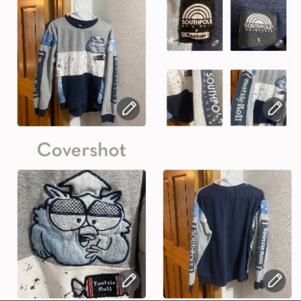 Tootsie Pop - owl🦉splat/tattered Sweatshirt L